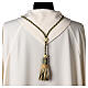 Pectoral cross cord with tassel, olive green and gold s4