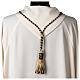 Pectoral cross cord with tassel, black and gold s4