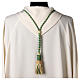 Pectoral cross cord with tassel, mint green and gold s4