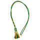 Pectoral cross cord with tassel, mint green and gold s6