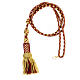 Pectoral cross cord with tassel, burgundy and gold s1