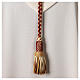 Pectoral cross cord with tassel, burgundy and gold s3