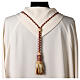 Pectoral cross cord with tassel, burgundy and gold s5