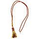 Pectoral cross cord with tassel, burgundy and gold s6