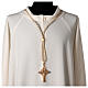 Pectoral cross cord with tassel, cream and gold s2
