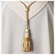 Pectoral cross cord with tassel, cream and gold s3