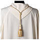 Pectoral cross cord with tassel, cream and gold s4