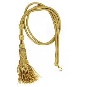 Pectoral cross cord with tassel, gold
