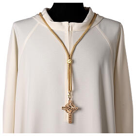 Pectoral cross cord with tassel, gold