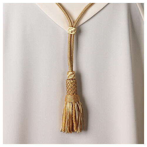 Pectoral cross cord with tassel, gold 3