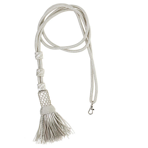 Silver clergy cross cord 1