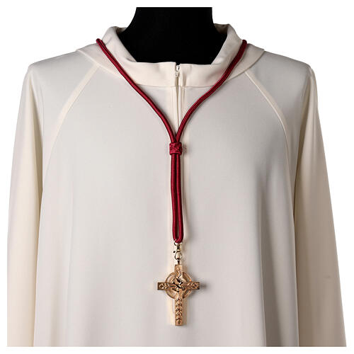 Cordão episcopal para cruz peitoral cor-de-vinho 2