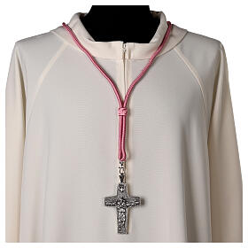 Cordón episcopal cruz pectoral color malva