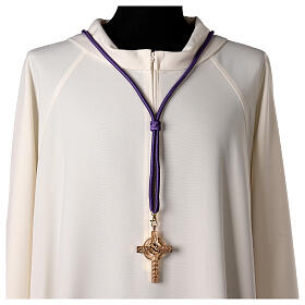 Cordón episcopal violeta cruz pectoral