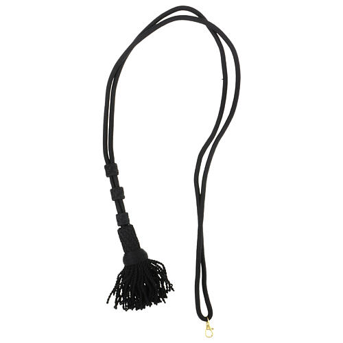 Black cord for bishop's pectoral cross with golden snap hook 5