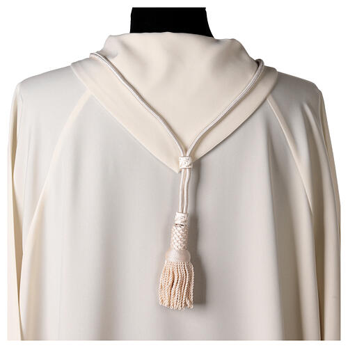 Bishop's pectoral cross cord cream-colored with snap hook 4