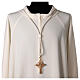 Bishop's pectoral cross cord cream-colored with snap hook s2