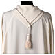 Bishop's pectoral cross cord cream-colored with snap hook s4