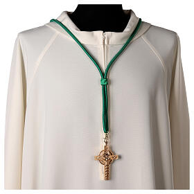 Cordão episcopal para cruz peitoral verde menta
