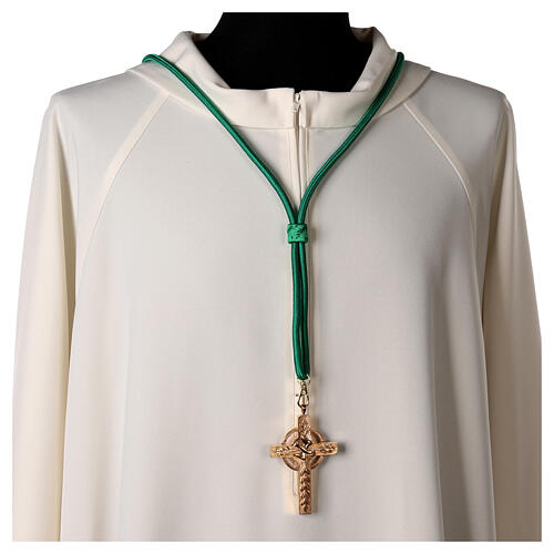Cordão episcopal para cruz peitoral verde menta 2