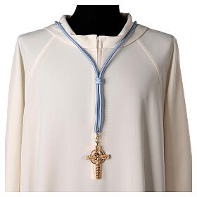 Cordão episcopal para cruz peitoral azul