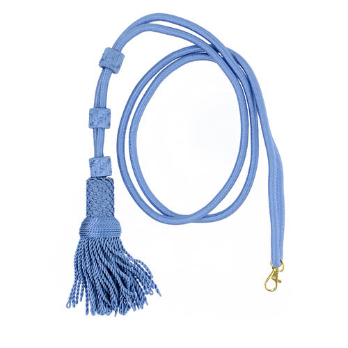 Pectoral cross cord in light blue  1