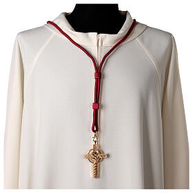 Red cord for bishop's pectoral cross with passementerie trim thread