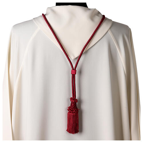 Red cord for bishop's pectoral cross with passementerie trim thread 4