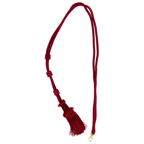 Red cord for bishop's pectoral cross with passementerie trim thread 5