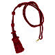Red cord for bishop's pectoral cross with passementerie trim thread s1