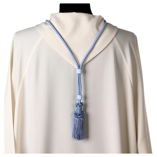 Light blue cord for bishop's pectoral cross with passementerie trim thread 4