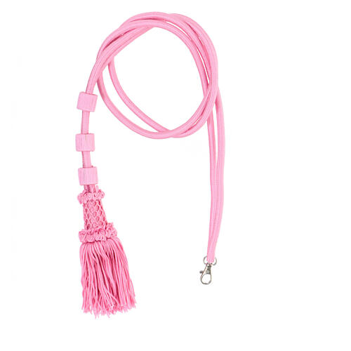 Pink cord for bishop's pectoral cross with passementerie trim thread 1