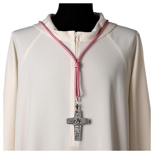 Cordão episcopal unicolor lilás para cruz peitoral franja tripolina 2
