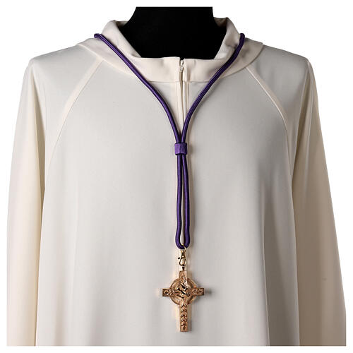 Purple cord for bishop's pectoral cross with passementerie trim thread 2