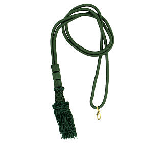 Olive green cord for bishop's pectoral cross with passementerie trim thread