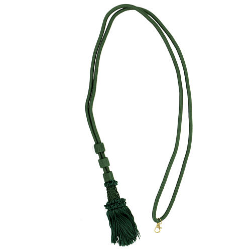 Olive green cord for bishop's pectoral cross with passementerie trim thread 5