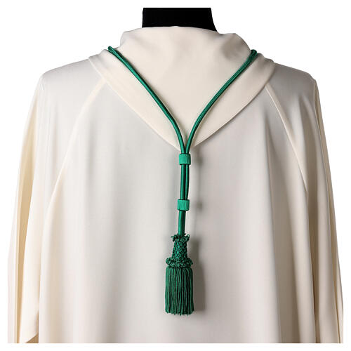 Mint green cord for bishop's pectoral cross with passementerie trim thread 4