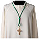 Cordão episcopal unicolor verde-menta para cruz peitoral franja tripolina s2