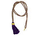 Cordon pour croix pectorale bicolore violet-or avec noeud de Salomon s1