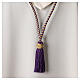 Cordon pour croix pectorale bicolore violet-or avec noeud de Salomon s3