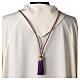 Cordon pour croix pectorale bicolore violet-or avec noeud de Salomon s4
