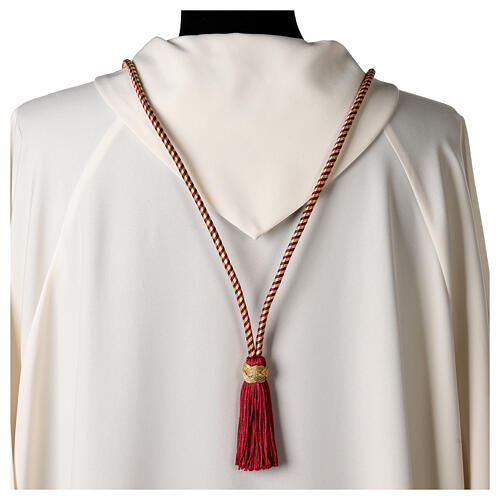 Burgundy and gold cord for bishop's pectoral cross with Solomon's knot 4