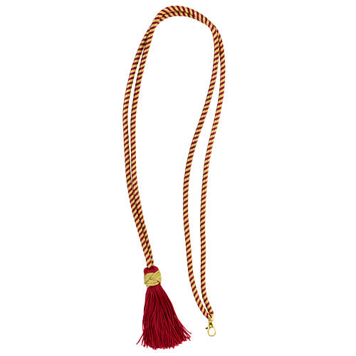 Burgundy and gold cord for bishop's pectoral cross with Solomon's knot 5