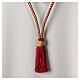 Burgundy and gold cord for bishop's pectoral cross with Solomon's knot s3