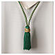 Mint green and gold cord for bishop's pectoral cross with Solomon's knot s3