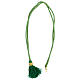 Cordon pour croix pectorale bicolore vert menthe-or avec noeud de Salomon s5