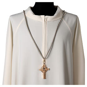 Light blue and gold cord for bishop's pectoral cross with Solomon's knot