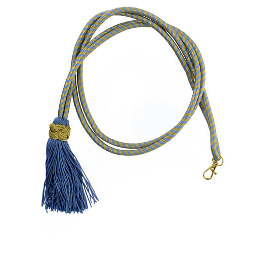 Light blue and gold cord for bishop's pectoral cross with Solomon's knot 1