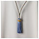 Light blue and gold cord for bishop's pectoral cross with Solomon's knot s3