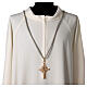 Pectoral cross cord in light blue and gold color s2
